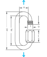 ENLACE RÁPIDO LARGO PLAQUEADO 7 MM - EMBALAJE INDIVIDUAL EPI