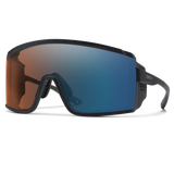 Pursuit Matte Black + ChromaPop Glacier Photochromic Copper Blue Mirror Lens
