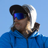 Pursuit Matte Black + ChromaPop Glacier Photochromic Copper Blue Mirror Lens
