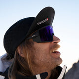 Pursuit Matte Black + ChromaPop Glacier Photochromic Copper Blue Mirror Lens